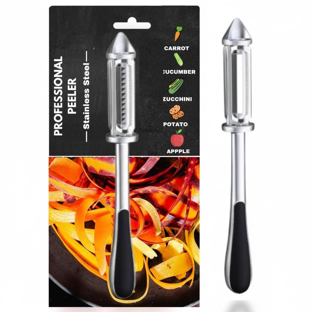 Vegetable Peeler and Fruit Peeler with Storage Box | Multipurpose Kitchen Peeler for Potato, Carrot, Cabbage & Fruits | Sharp Stainless Steel Blade with Slicer & Shredder Function