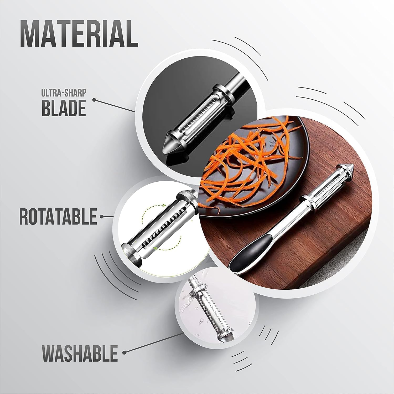 Vegetable Peeler and Fruit Peeler with Storage Box | Multipurpose Kitchen Peeler for Potato, Carrot, Cabbage & Fruits | Sharp Stainless Steel Blade with Slicer & Shredder Function
