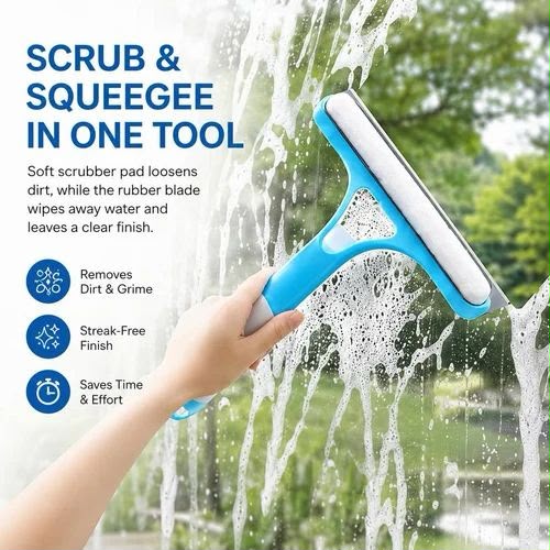 Window Cleaning Wiper – Scrubber & Squeegee